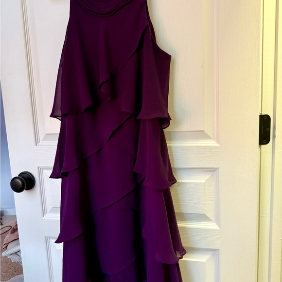 S.L. Fashions Purple High Low Halter Sundress - Picture 2 of 8